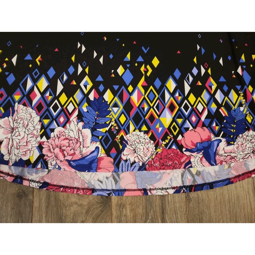 LuLaRoe Skirt Black Floral Womens 2XL Maxi A Line Boho Cottagecore Slinky